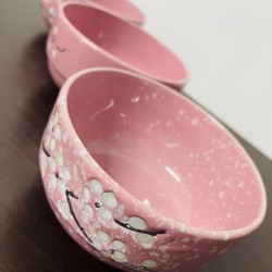 Ceramic Sakura Salad Bowl 5” Pink - 3pcs