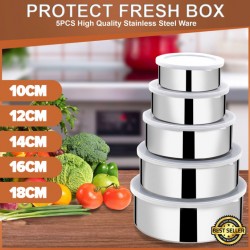 Protect Fresh Box 5 Pieces High Quality Stainless Steel Ware Set