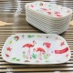 SK Mixes Shop Dinnnerware Plate Set Elegant Pink Floral Design Convenient and Durable Tableware