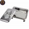 KK Rectangular Stainless Food Warmer Tray With Pattern Design Cover Set Of 5 (Silver)