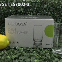 3 Drinking Set Glassware 6pc order CLEAR GLASS 360ML