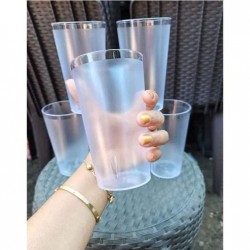 Cups 8oz/12oz Drinking Plastic Cup Frosted Clear Water Glass and Transparent Pitcher